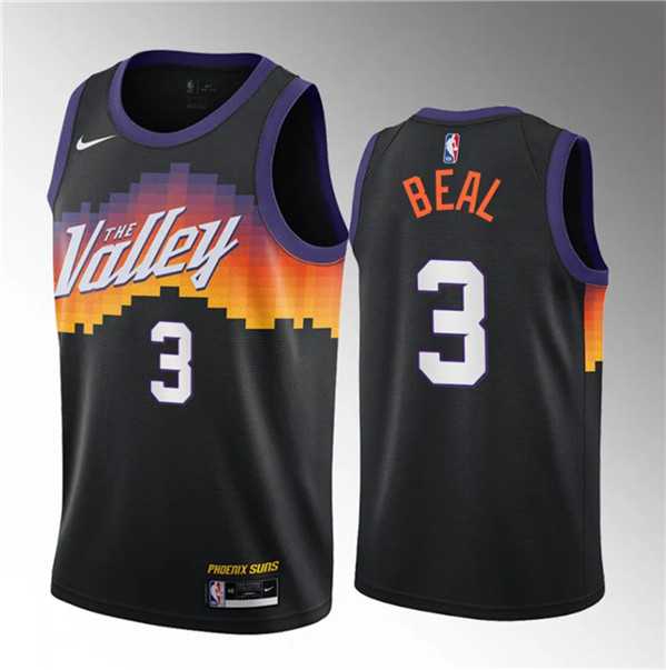 Men%27s Phoenix Suns #3 Bradley Beal Balck 2021-22 City Edition Stitched Basketball Jersey->phoenix suns->NBA Jersey